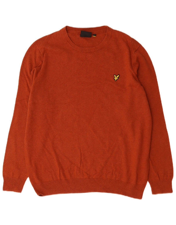 Lyle & Scott Herre Boat Neck Jumper Sweater 2XL Orange Bomuld