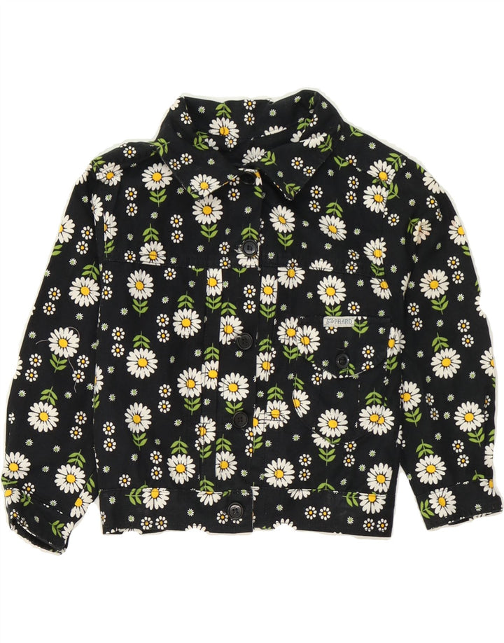 PHARD Girls Bomber Jacket 5-6 Years Black Floral Vintage Phard and Second-Hand Phard from Messina Hembry 