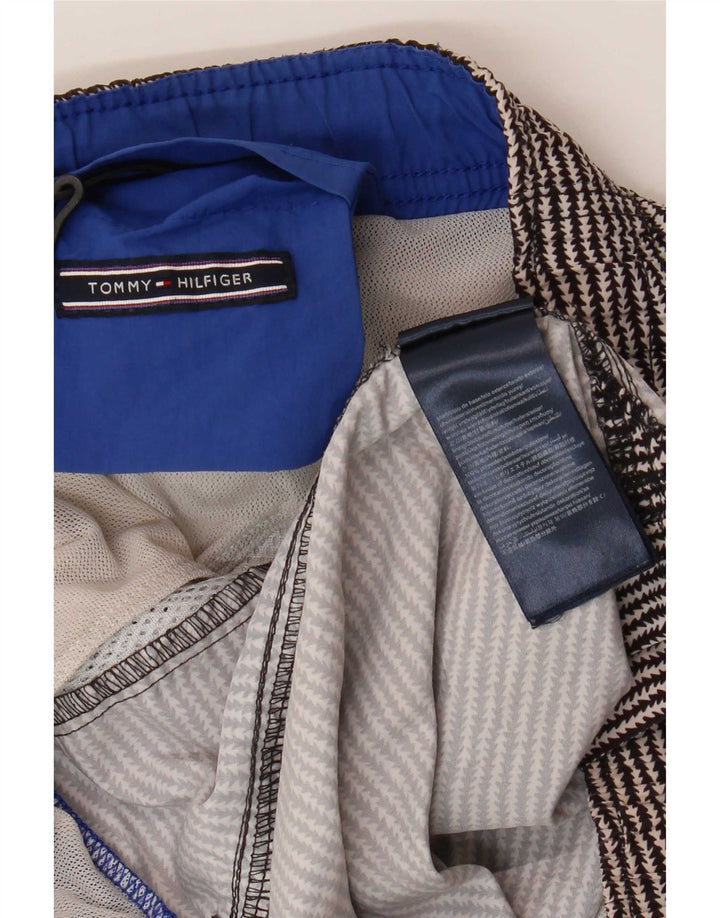 Tommy Hilfiger Badeshorts til mænd, store grå nålestribet polyester