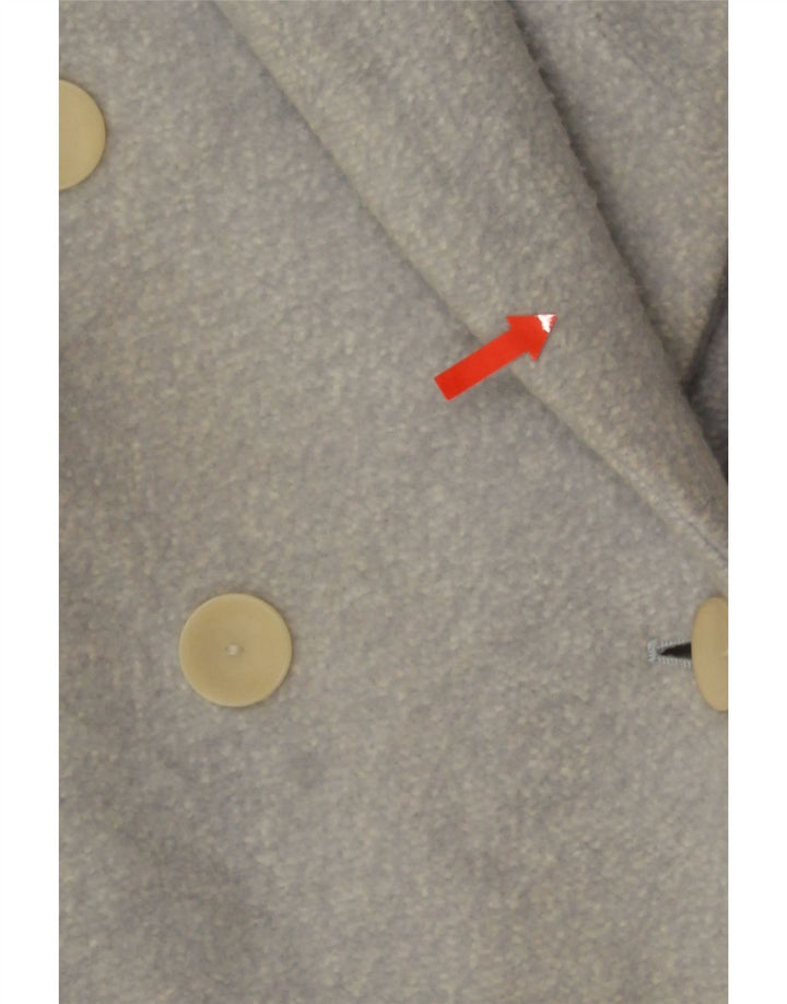 Zara Dame Oversized Dobbeltradet Frakke UK 6 XS Blå Flecked