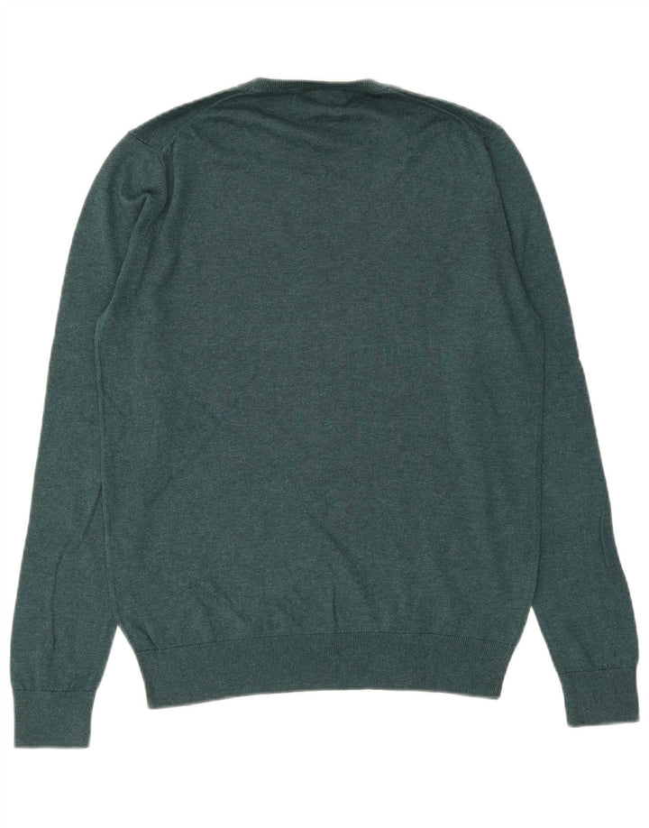 Zara Herre Crew Neck Jumper Sweater Medium Green Silke