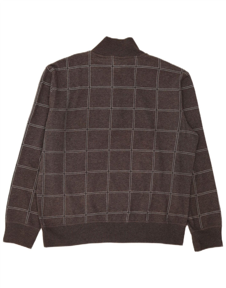 Nautica sweatshirt med lynlås til mænd mellem grå ternet bomuld
