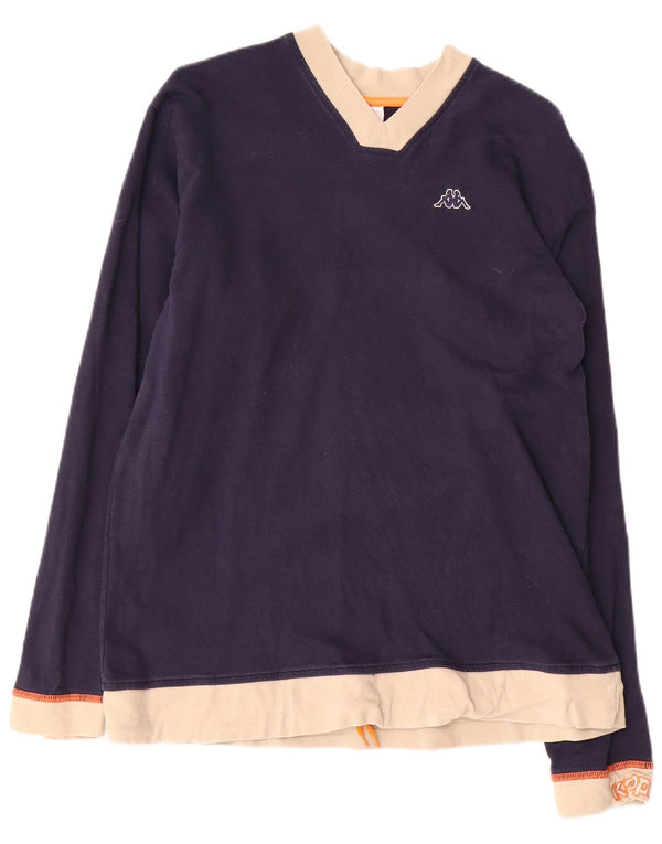 KAPPA Herre Top Langærmet Medium Navy Blue Colourblock Bomuld
