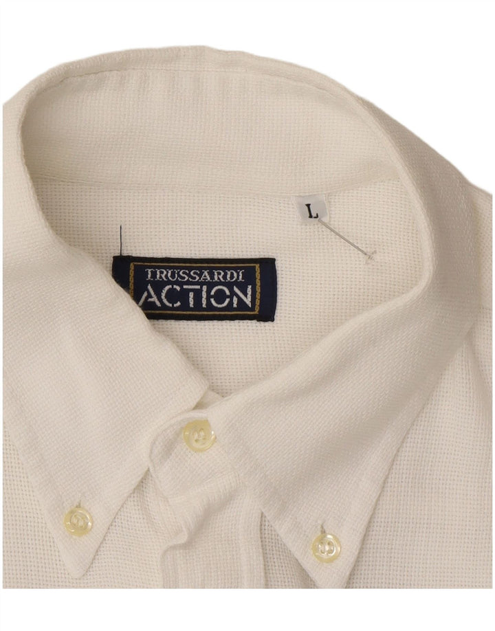 Trussardi herreskjorte stor hvid