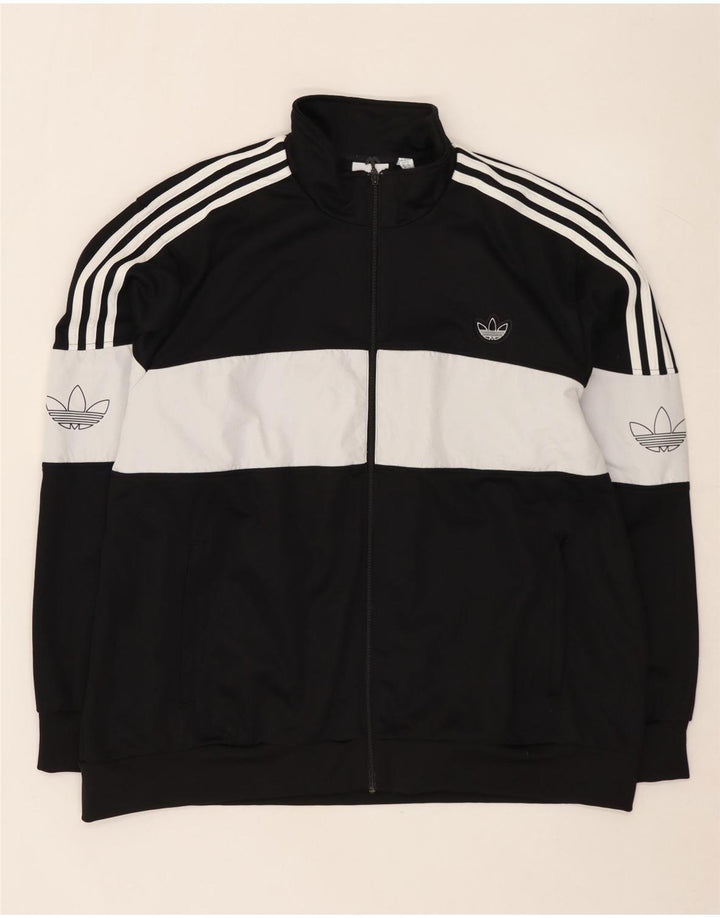 ADIDAS Grafisk træningsdragt til mænd Topjakke 2XL Sort Colourblock Polyester