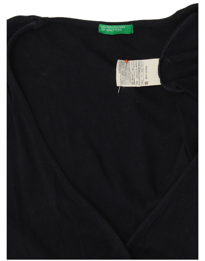 UNITED COLOURS OF BENETTON Dame bluse Top UK 8 Small Navy Blue Classic