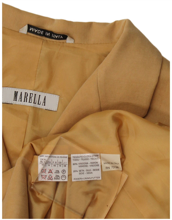 Marella Dame 4 Button Blazer Jacket UK 16 Large Beige Viscose