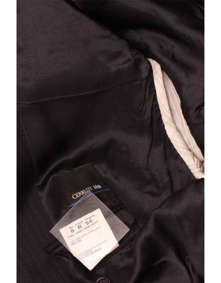 CERRUTI 1881 Herre 3-knaps blazerjakke IT 54 2XL sort nålestribet uld