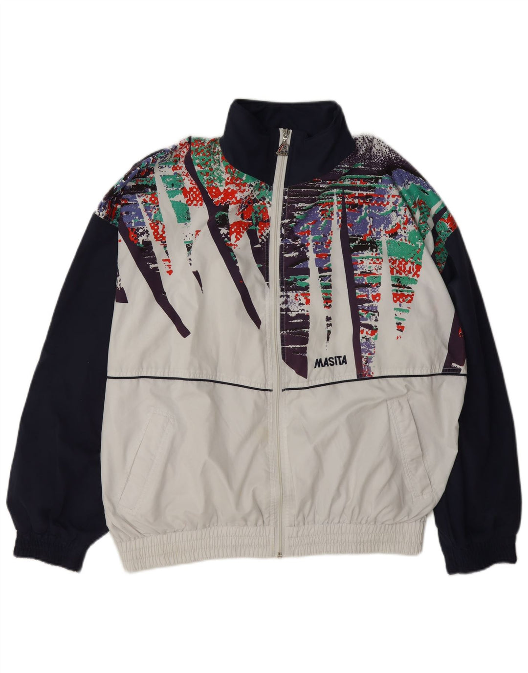 Masita Træningsdragt til mænd Topjakke Medium White Colourblock Polyester
