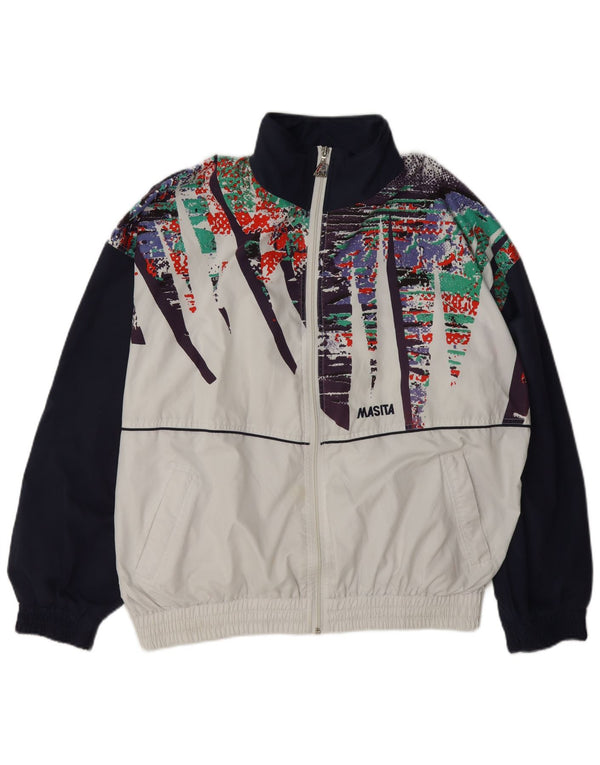 Masita Træningsdragt til mænd Topjakke Medium White Colourblock Polyester