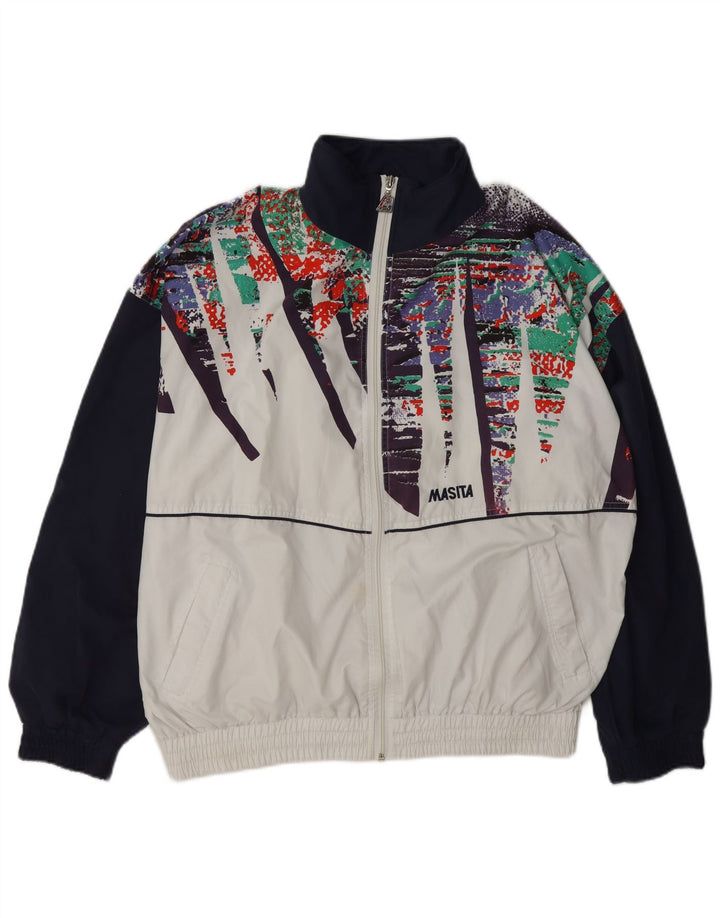 Masita Træningsdragt til mænd Topjakke Medium White Colourblock Polyester