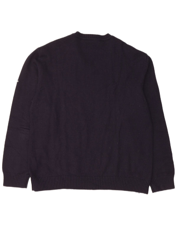 NAVIGARE Herre V-hals sweater XL Navy Blue Argyle/Diamond