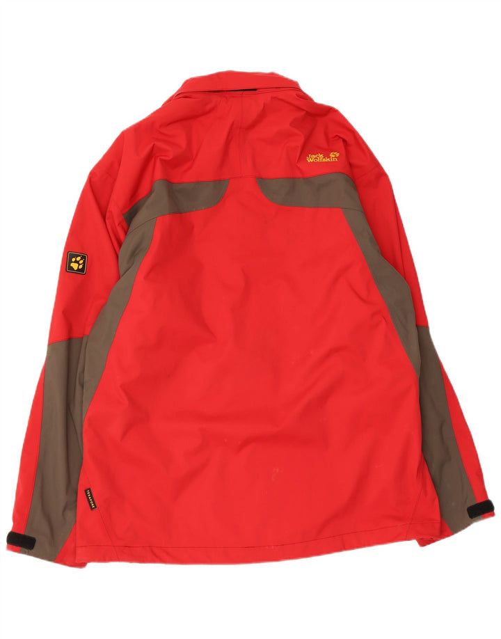 Jack Wolfskin Regnjakke til mænd UK 40/42 Stor rød polyamid