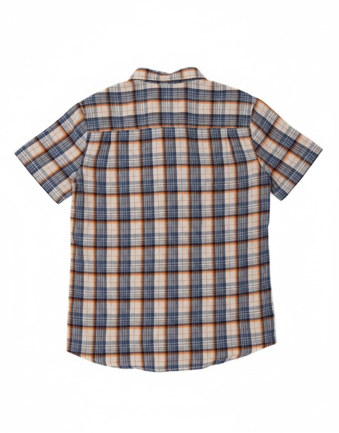 MOUNTAIN WAREHOUSE Mens Short Sleeve Shirt Large Blue Check Cotton