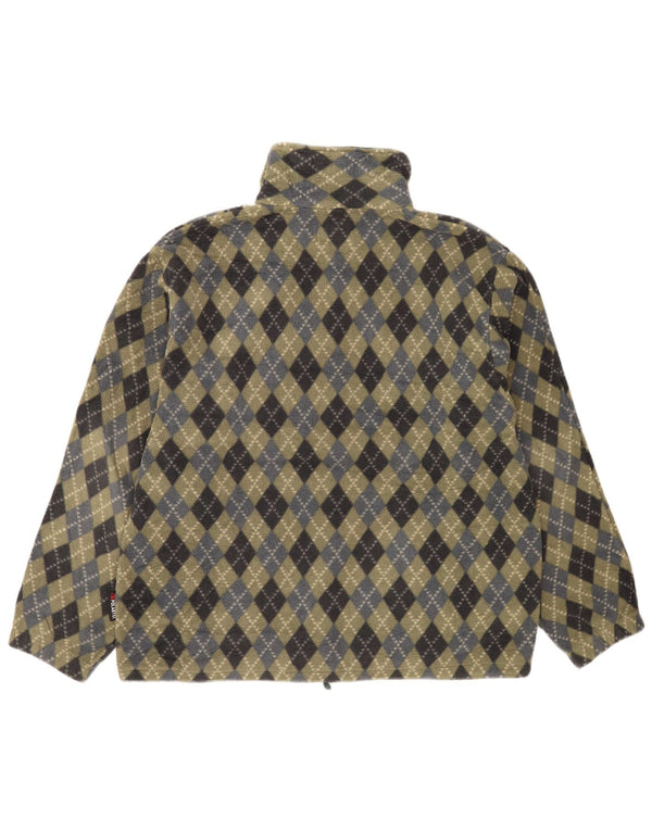 Aesse Herre lynlås hals Fleece Jumper Stor Khaki Argyle/Diamond Polyester