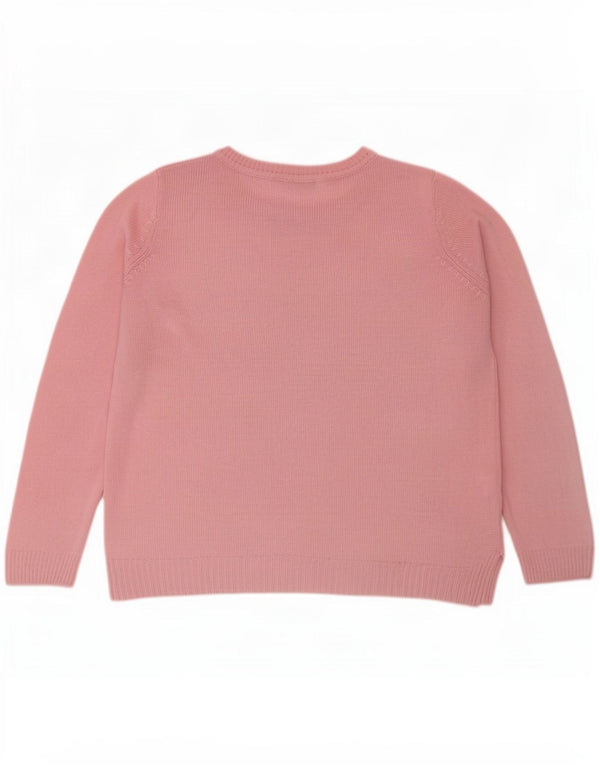 Marks & Spencer Dame Grafisk Boat Neck Jumper Sweater UK 16 Large Pink