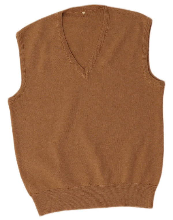 Vintage Herrevest Tank Top IT 48 Medium Beige Uld