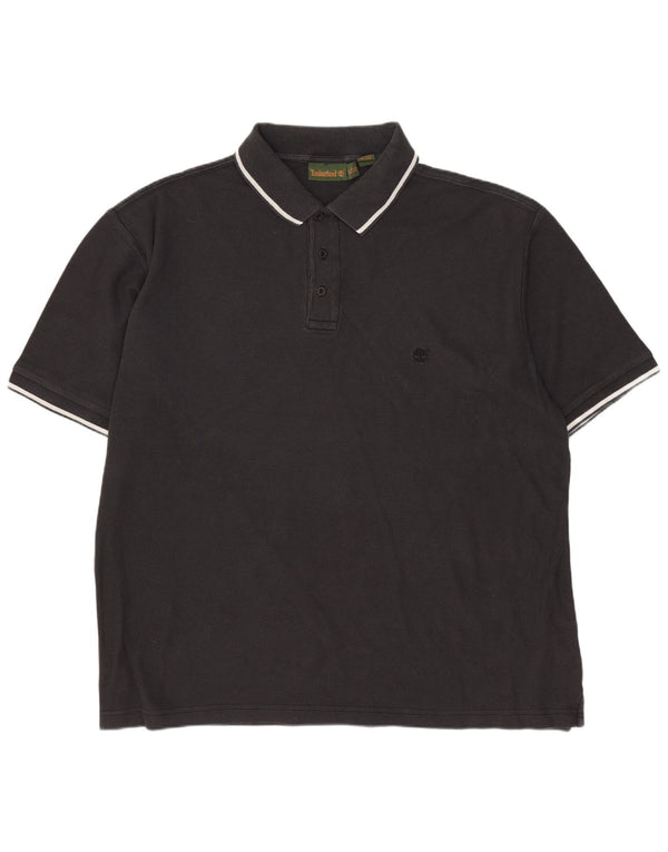 TIMBERLAND Mens Polo Shirt XL Black Cotton