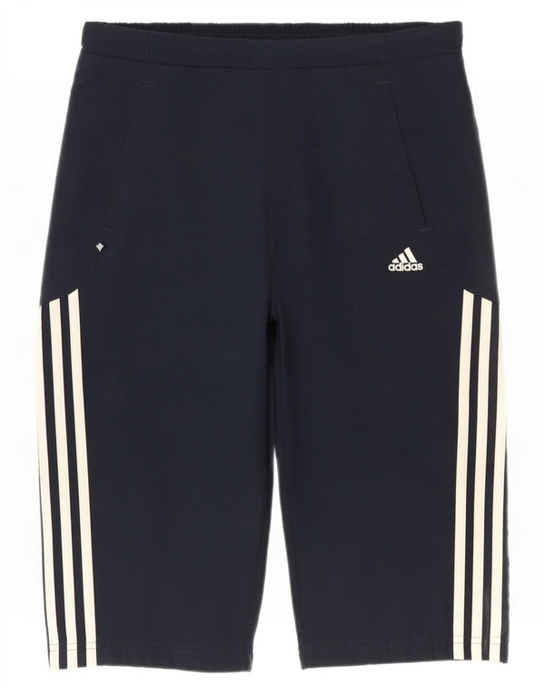 Adidas Womens Bermuda Sports Shorts UK 12 Medium Navy Blue Polyester