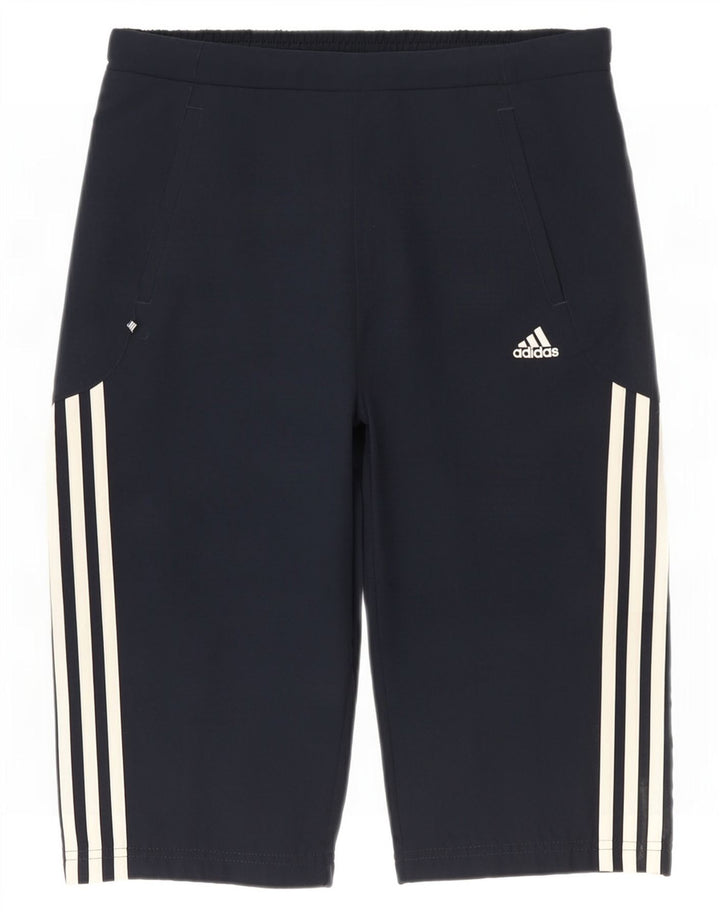 Adidas Womens Bermuda Sports Shorts UK 12 Medium Navy Blue Polyester