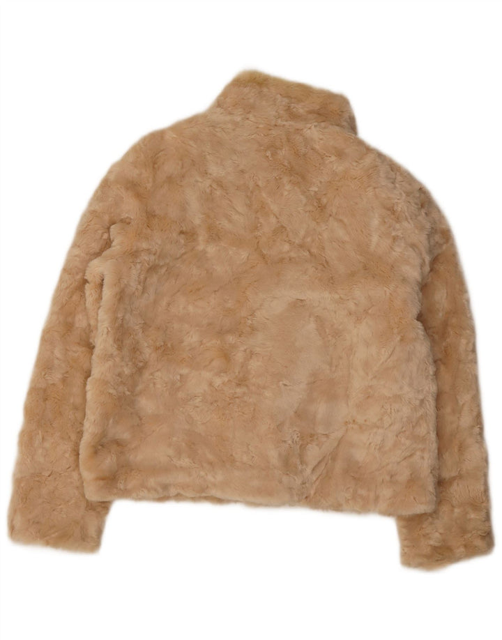 Oasis Dame imiteret Pelsjakke UK 14 Medium Beige