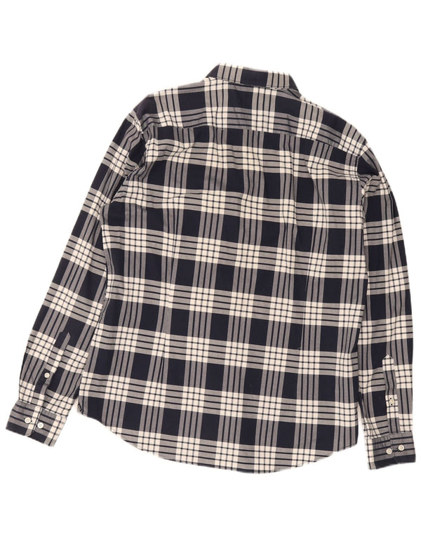 Hugo Boss Herre Slim Fit skjorte XL sort ternet bomuld