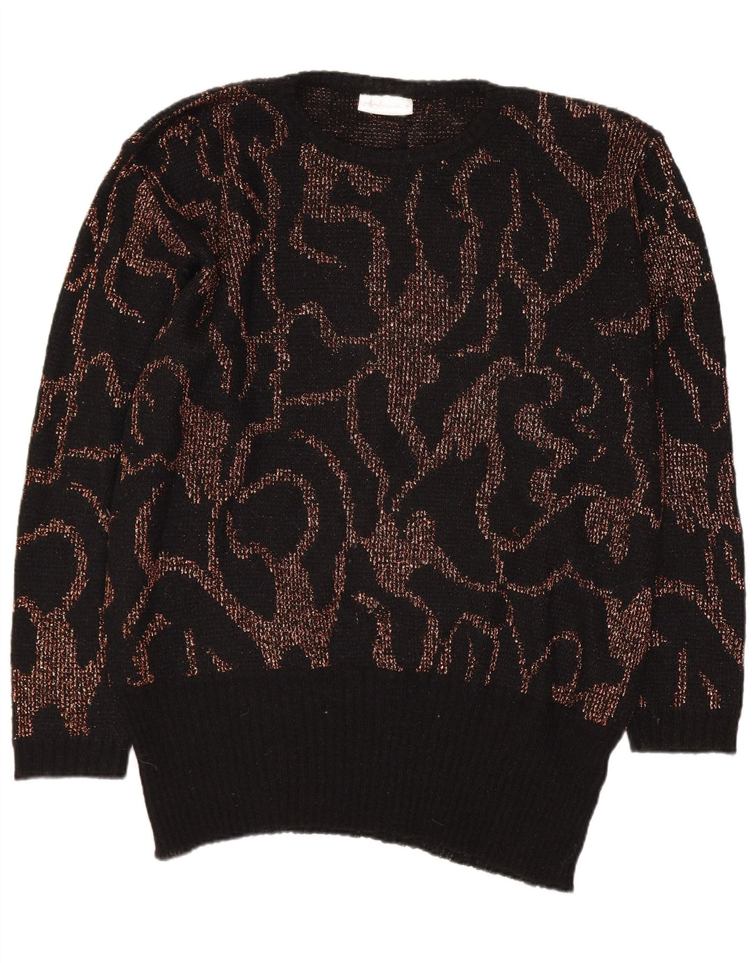 Dolores Dame Abstrakt Mønster Boat Neck Jumper Sweater EU 40 Medium Sort
