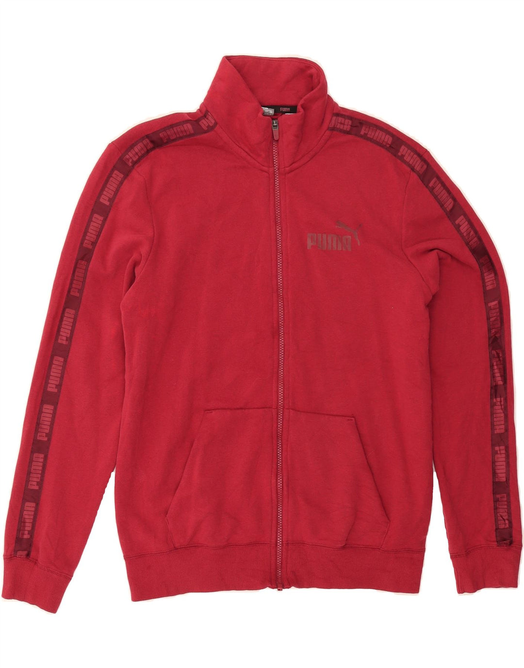 PUMA Mens Graphic Tracksuit Top Jacket Small Red Cotton Vintage Puma and Second-Hand Puma from Messina Hembry 
