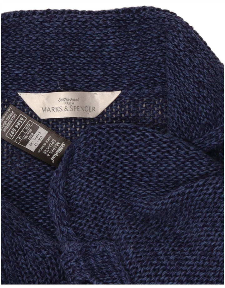 Marks & Spencer Dame Polo Neck Jumper Sweater UK 12 Medium Navy Blue