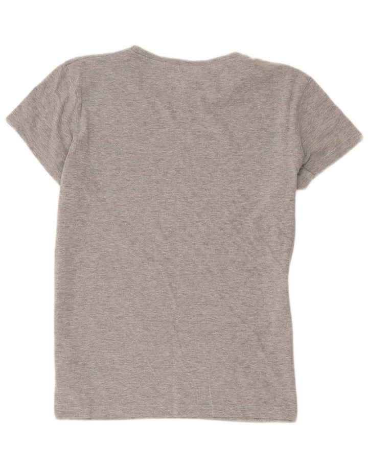 Lotto Dame Grafisk T-Shirt Top UK 14 Medium Grå Bomuld