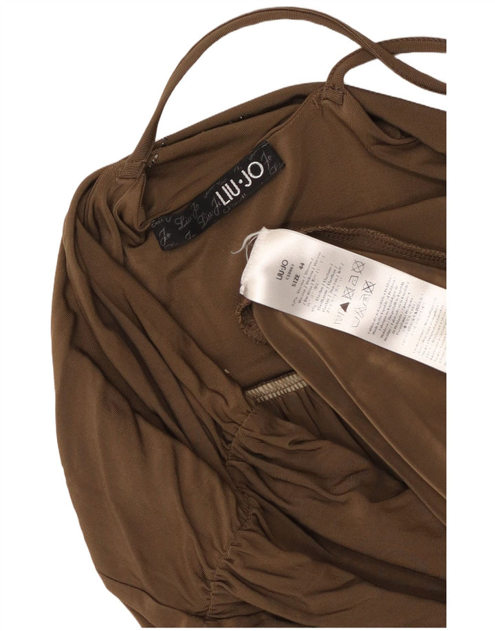 Liu Jo Dame Ærmeløs Slip Dress IT 44 Medium Brun Viscose