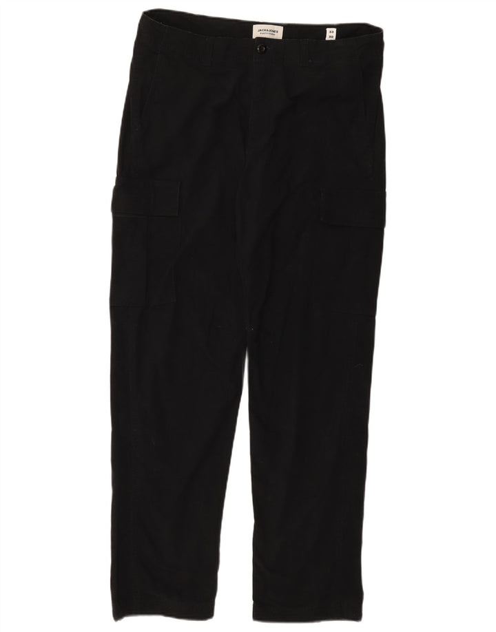 Jack & Jones Straight Cargo bukser til mænd W33 L30 Sort bomuld