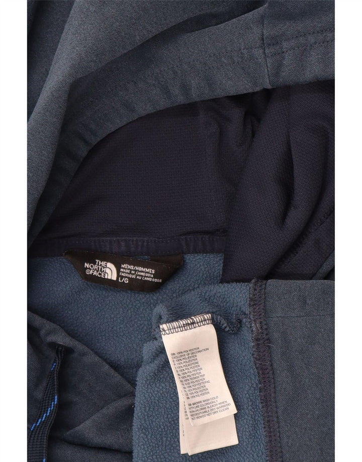 The North Face Herre Grafisk Hoodie Jumper Large Navy Blue Polyester