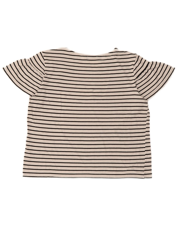Benetton Womens Short Sleeve T-Shirt Top UK 16 Large White Striped