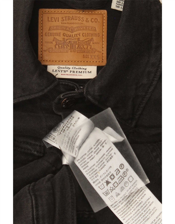 Levi's Womens Crop denimjakke UK 2 2XS Sort bomuld