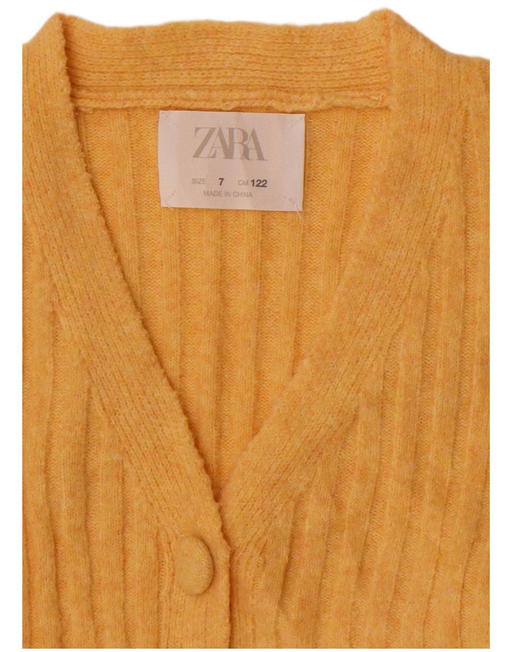 Zara Pige Cardigan Sweater 6-7 År Gul