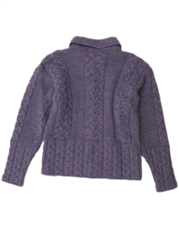 DONEGAL Dame Cardigan Sweater UK 10 Small Blue New Wool