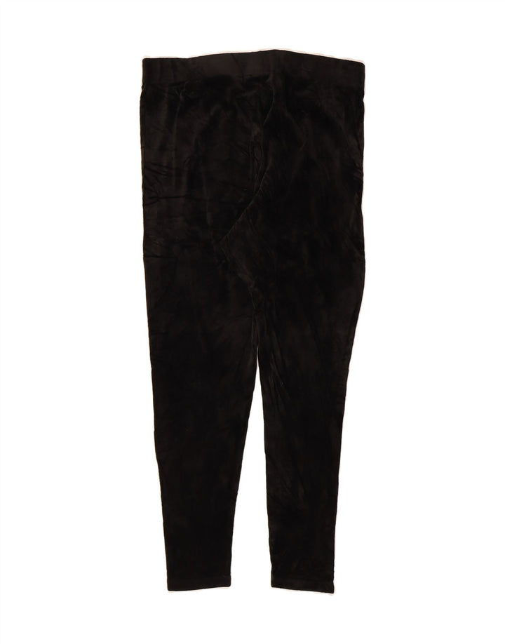 FILA Womens Velour Leggings UK 20 2XL  Black Polyester Vintage Fila and Second-Hand Fila from Messina Hembry 