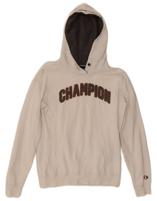 Champion Dame Grafisk Hoodie Jumper UK 14 Medium Sort Bomuld