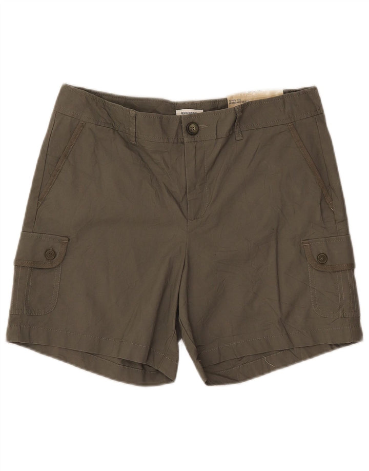 Dockers Dame Stretch Cargo Shorts US 10 Large W32 Khaki Cotton