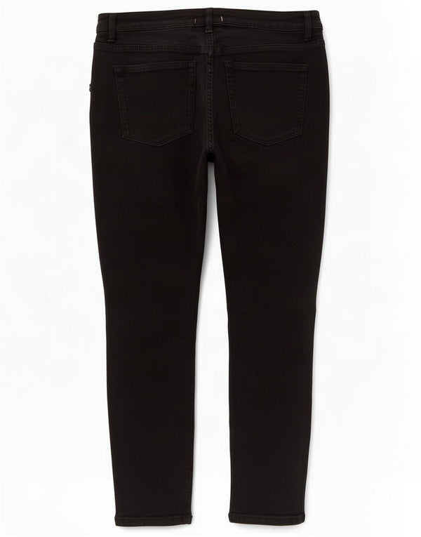 MINT VELVET Dame Crop Skinny Jeans UK 12 Medium W28 L25 Sort Bomuld