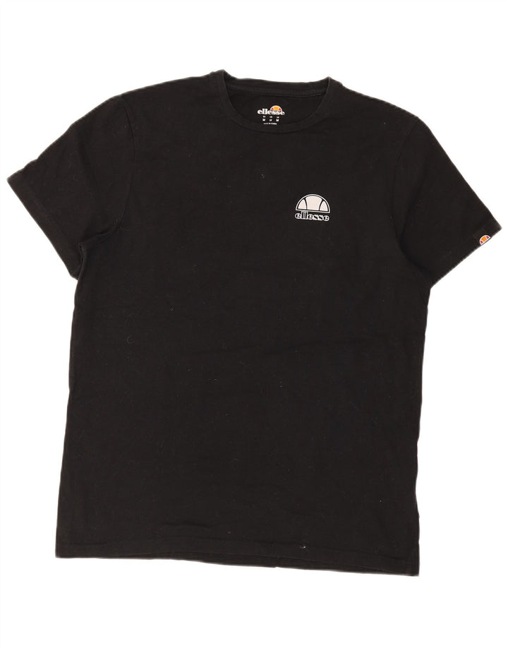 ELLESSE Herre T-Shirt Top Medium Sort Bomuld