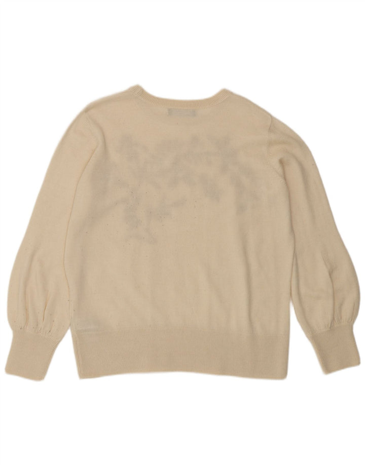 Marks & Spencer Dame Boat Neck Jumper Sweater UK 14 Large Off White