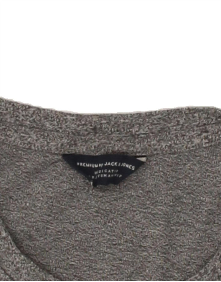 JACK & JONES Mens Graphic T-Shirt Top Medium Grey Flecked Vintage Jack & Jones and Second-Hand Jack & Jones from Messina Hembry 