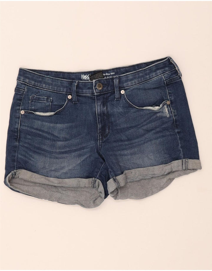 MOSSIMO Womens Mid Rise Denim Shorts US 4 Small W27  Navy Blue Cotton Vintage Mossimo and Second-Hand Mossimo from Messina Hembry 