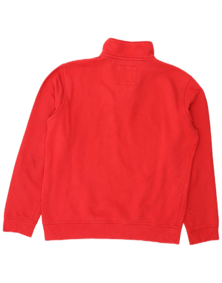 Besætningstøj Herre Zip Neck Sweatshirt Jumper Medium Rød Bomuld