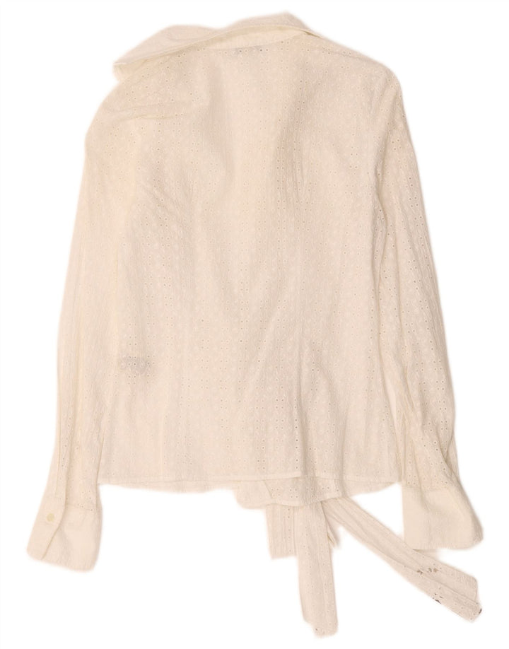 Naracamicie Dame Wrap Shirt Bluse US 2 XS Hvid Bomuld
