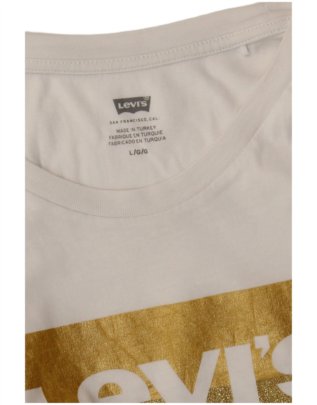 LEVI'S Grafisk T-Shirt Top til kvinder DK 16 Stor Hvid