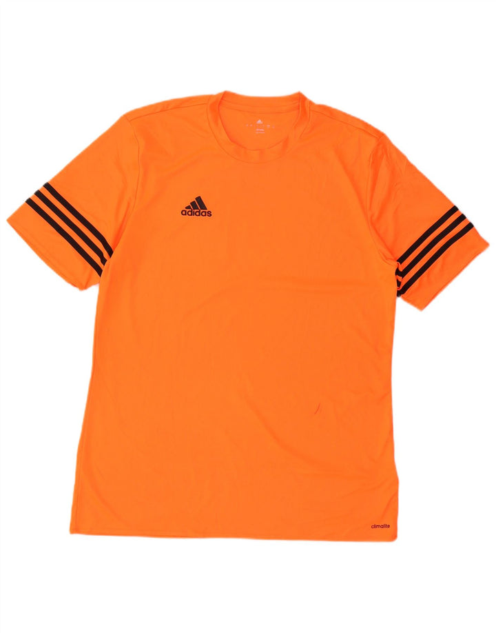 ADIDAS Herre Climalite T-Shirt Top Stor Orange Polyester