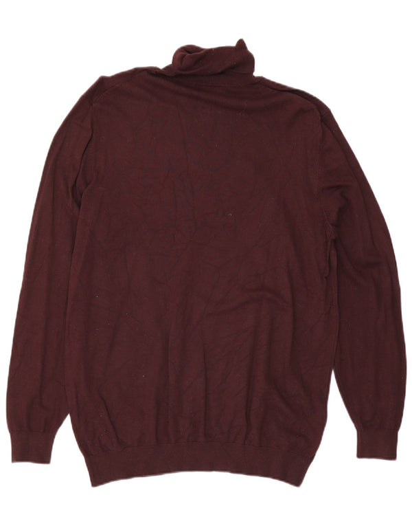 Zara Herre Rullehals sweater Medium Burgundy
